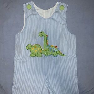 Striped Dinosaur Overalls for Kids